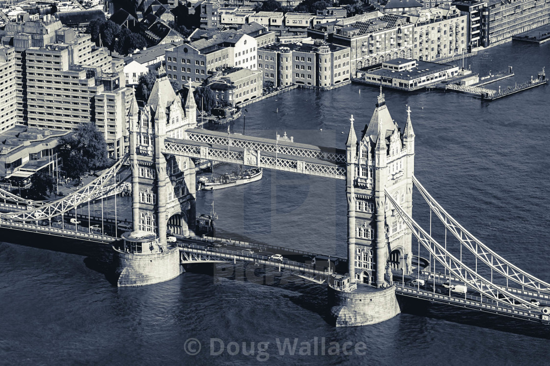 "London Bridge in Black & White." stock image