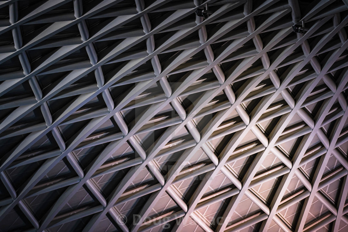 "Architecture of King's Cross Train Station, London UK." stock image