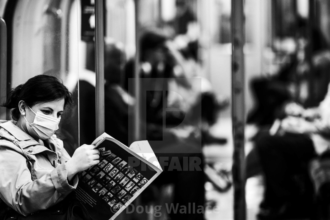 "Sign of the times on the Tube, London Underground." stock image