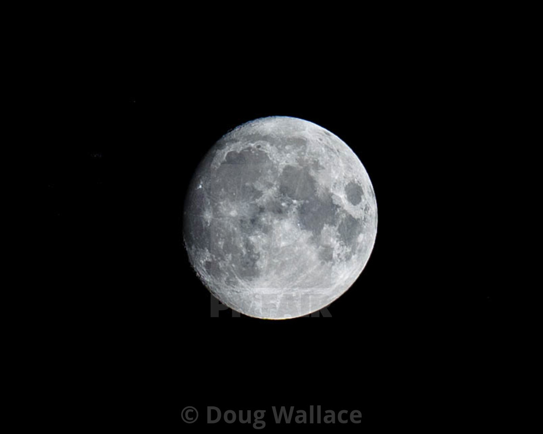 "Waxing Gibbous Moon." stock image