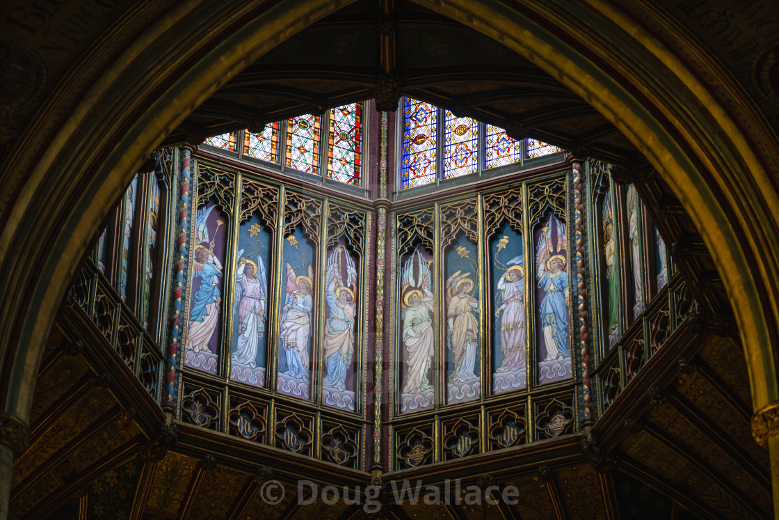 "The Octagon Tower from Ely Cathedral, Cambridgeshire UK." stock image