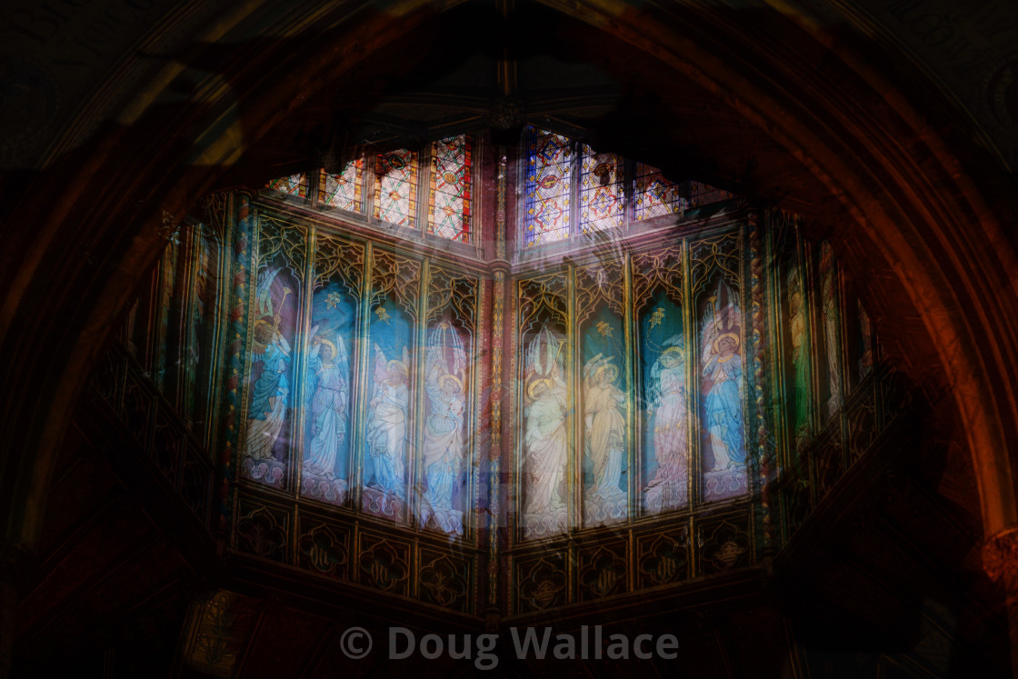 "The Octagon Tower in Watercolour, Ely Cathedral, Cambridgeshire UK." stock image