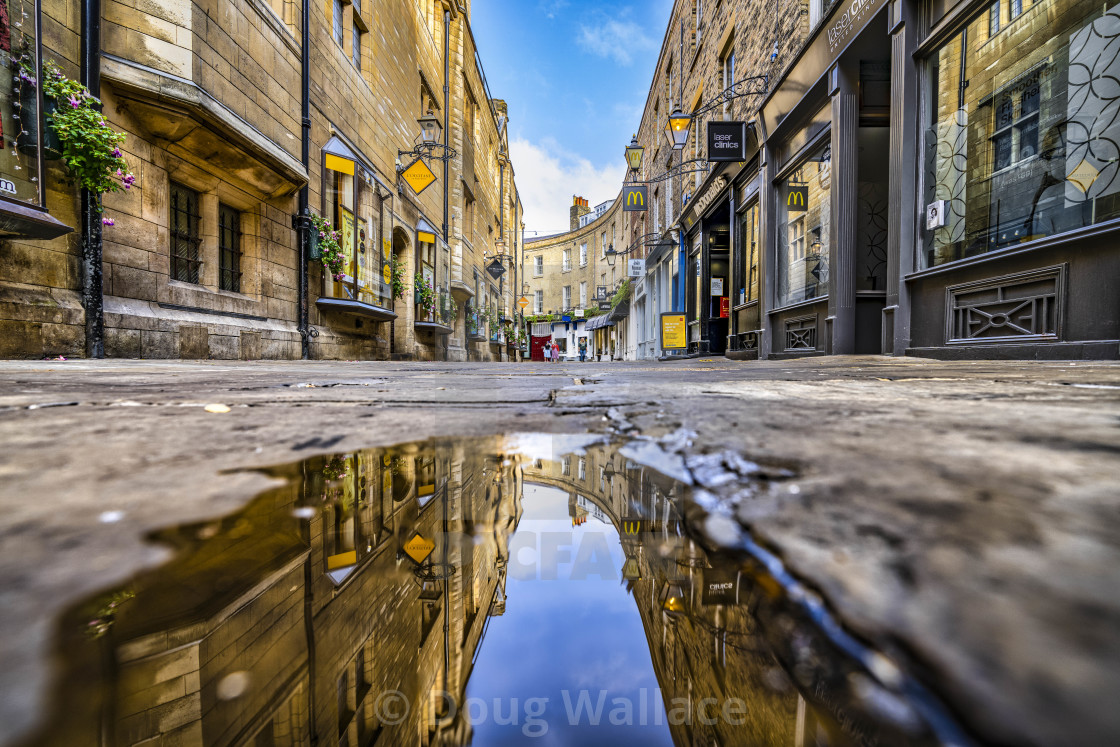 "Rose Crescent Reflections, Cambridge UK." stock image