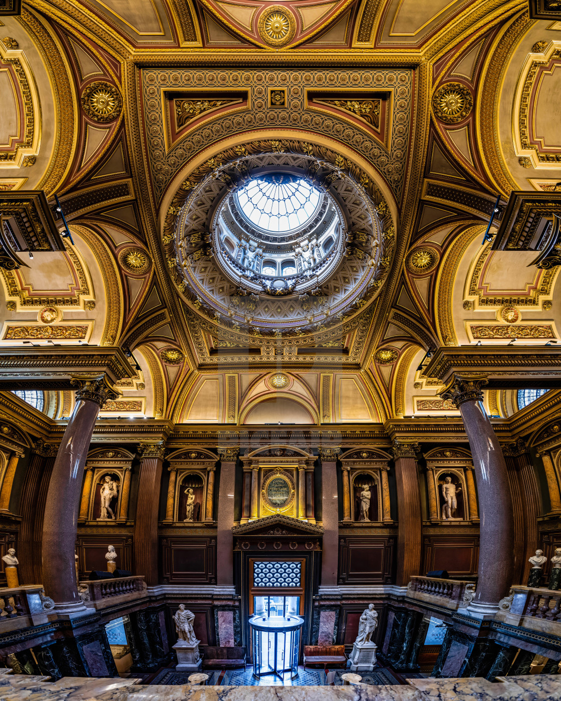 "Fitzwilliam Museum entrance, Cambridge UK. Five picture panoramic." stock image