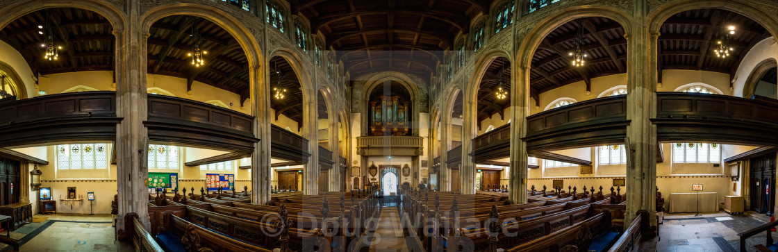 "Panorama of Great St Mary's Church, Cambridge UK." stock image