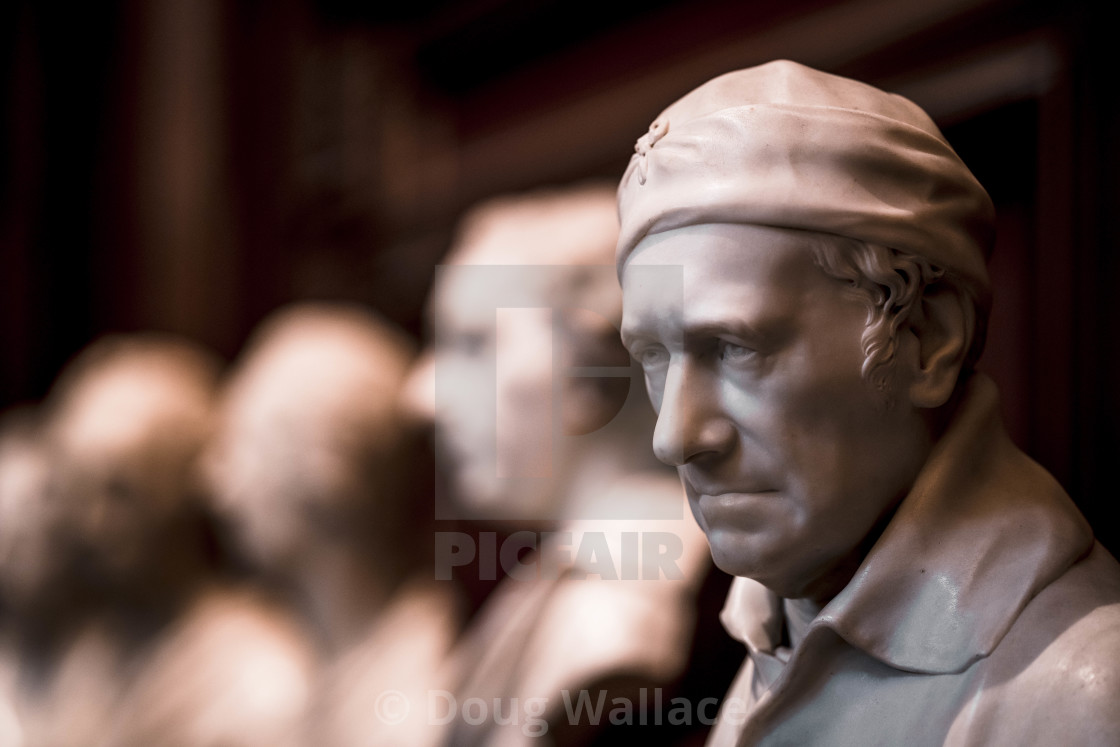 "Statues from The Fitzwilliam Museum, Cambridge UK." stock image