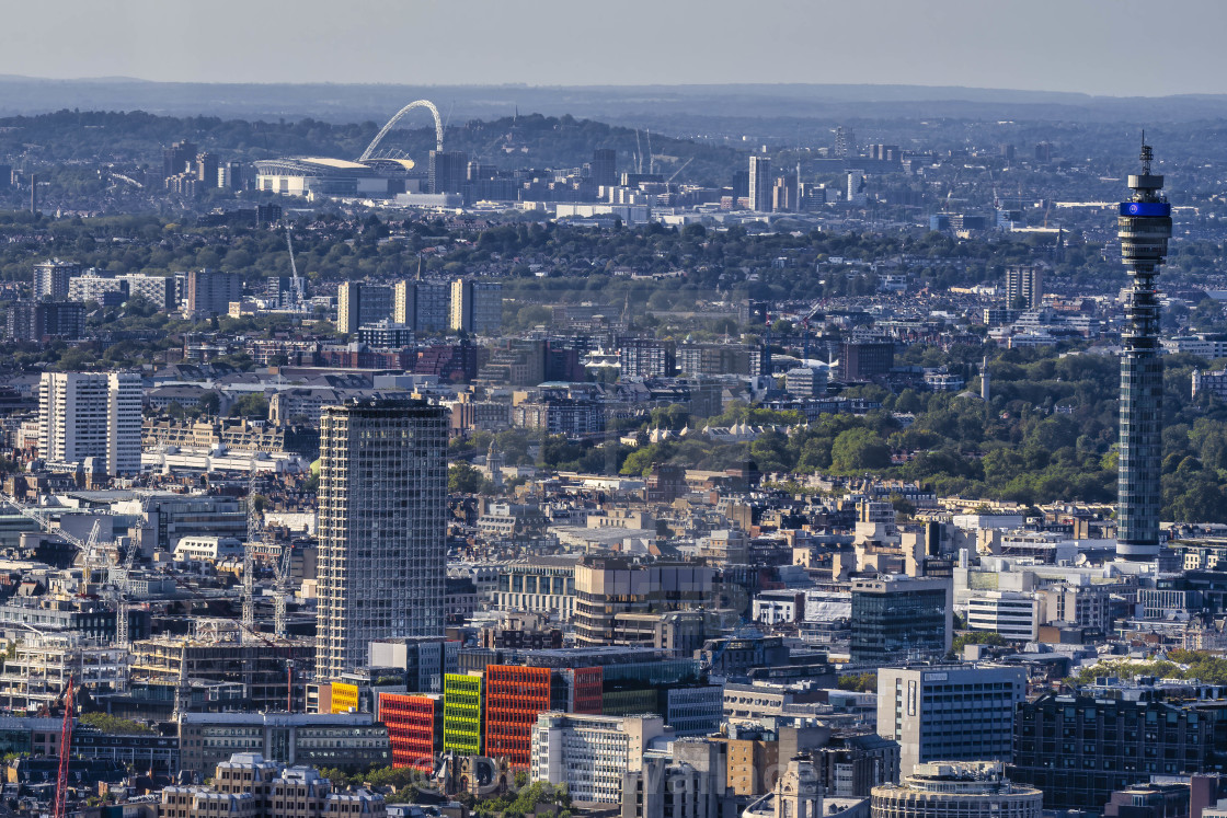 "London Skyline from The Shard, London UK." stock image