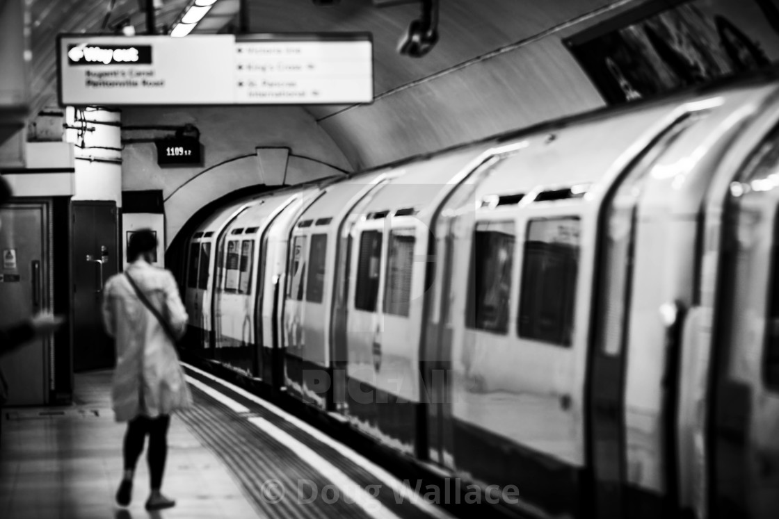 "London Underground in Black and white." stock image