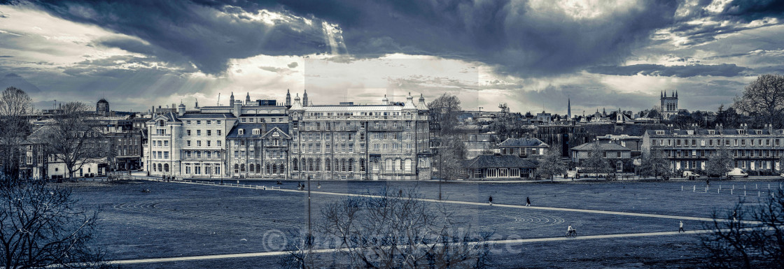 "Parker's Piece in Black and White, Cambridge UK." stock image