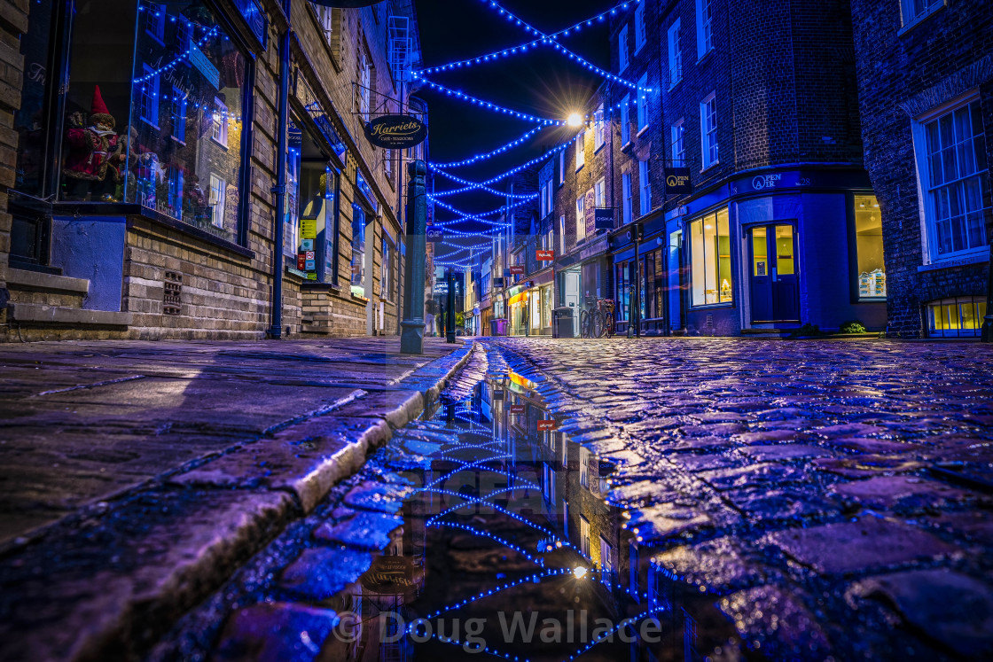 "Green Street in Reflection, Cambridge UK." stock image