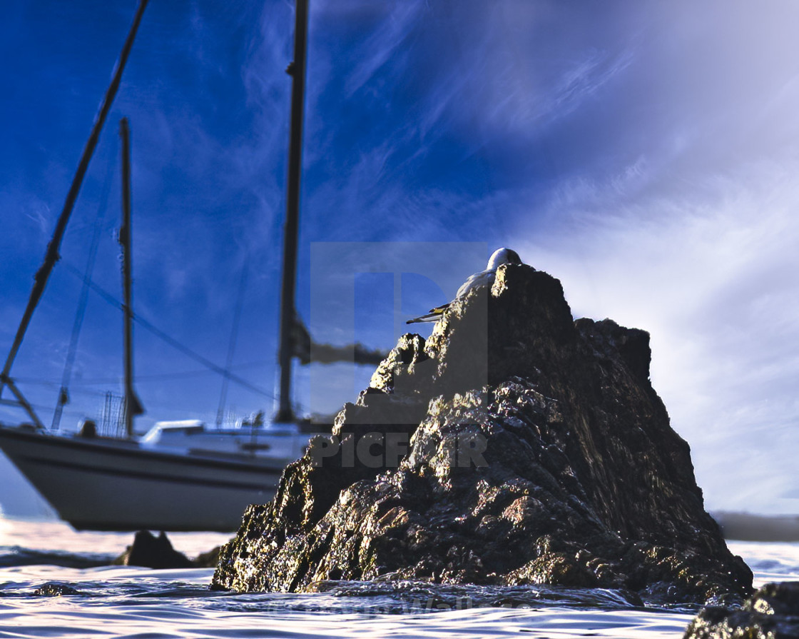 "Cawsand at dawn, Cornwall UK." stock image