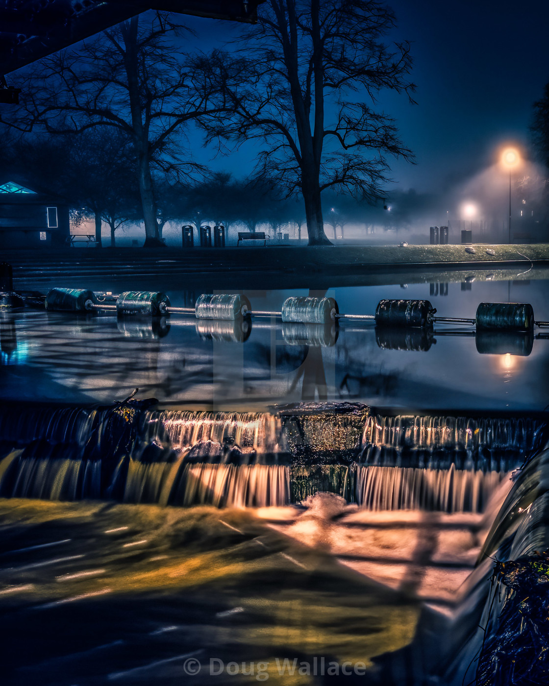 "Jesus Lock at night, River Cam, Cambridge UK." stock image