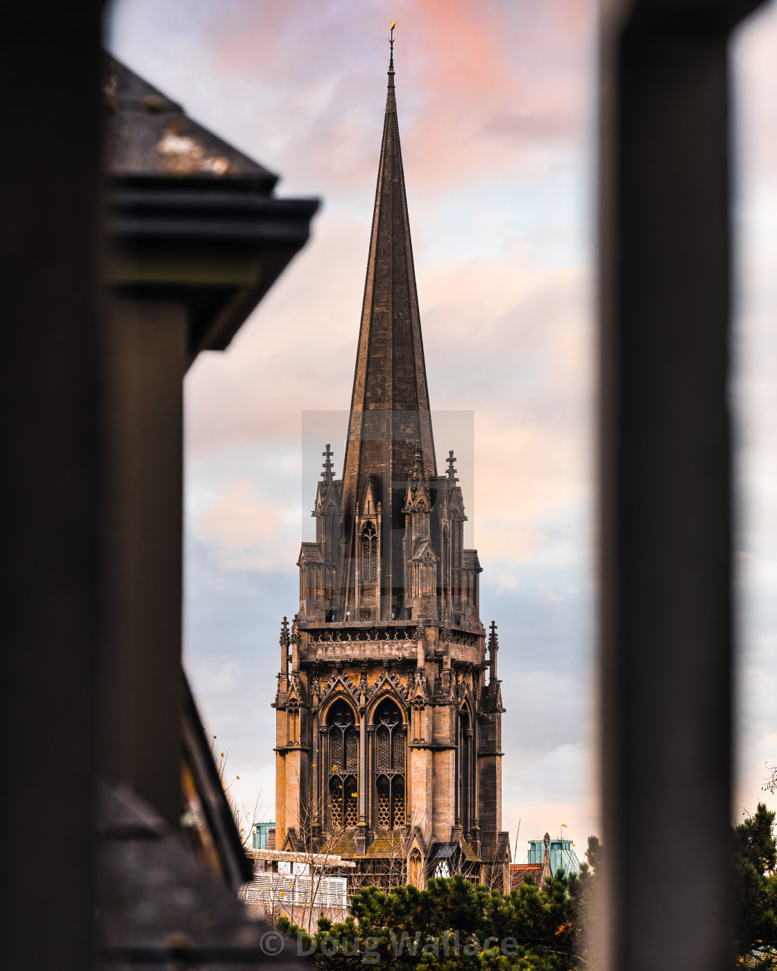 "The Catholic Church during sunset, Cambridge UK." stock image