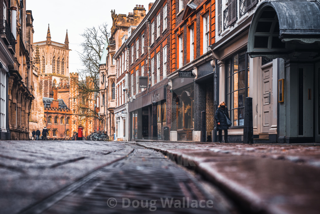 "Ground level from Trinity Street, Cambridge UK." stock image