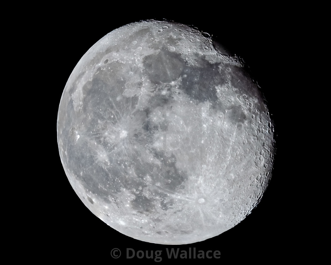 "Waning Gibbous Moon. 92% visible. Picture taken 31-03-21" stock image