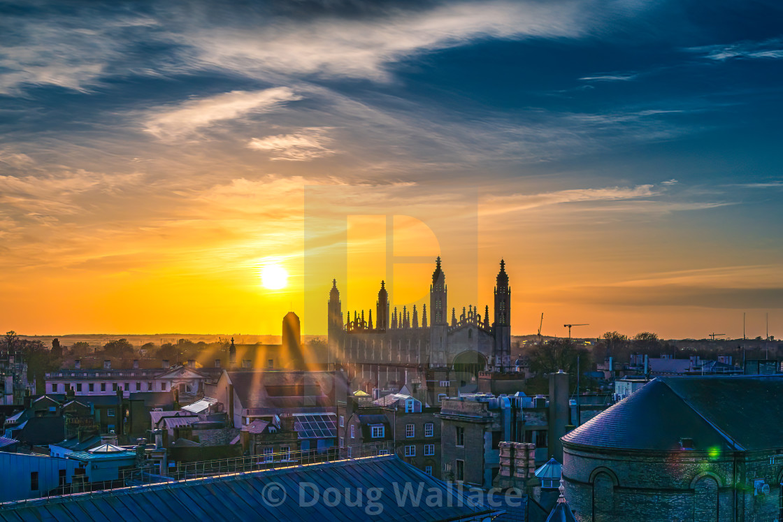 "Sunset on King's College Chapel, Cambridge UK." stock image