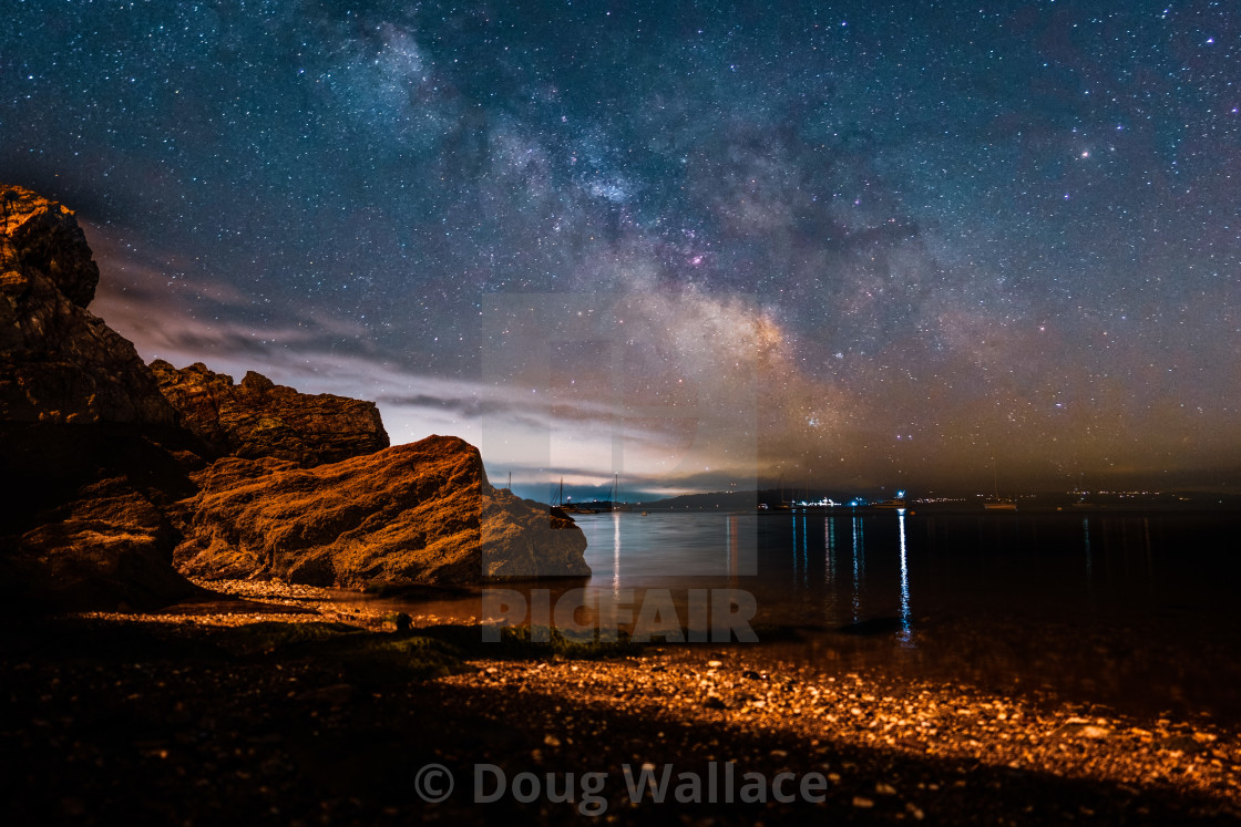 "Milky Way from Cawsand Bay, Cornwall UK." stock image