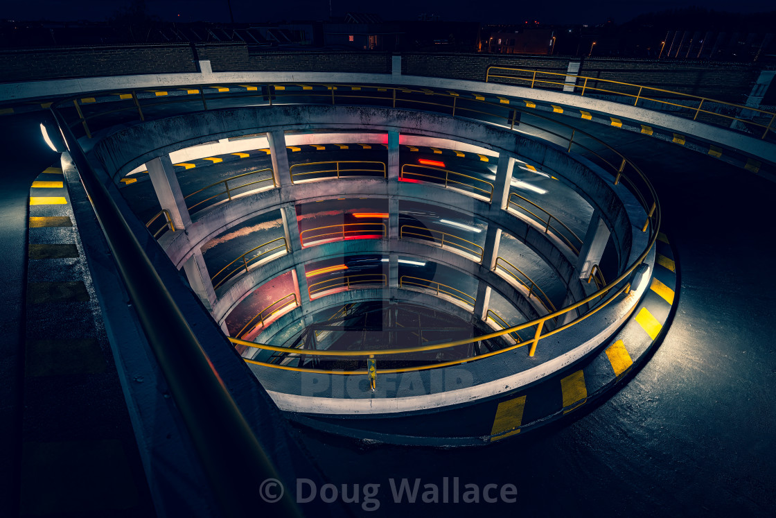 "Long Exposure from the roof of The Grafton Centre car park, Cambridge UK." stock image