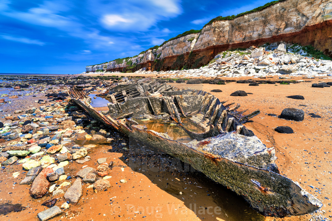 "The Wreck Of The Steam Trawler Sheraton, Hunstanton UK." stock image