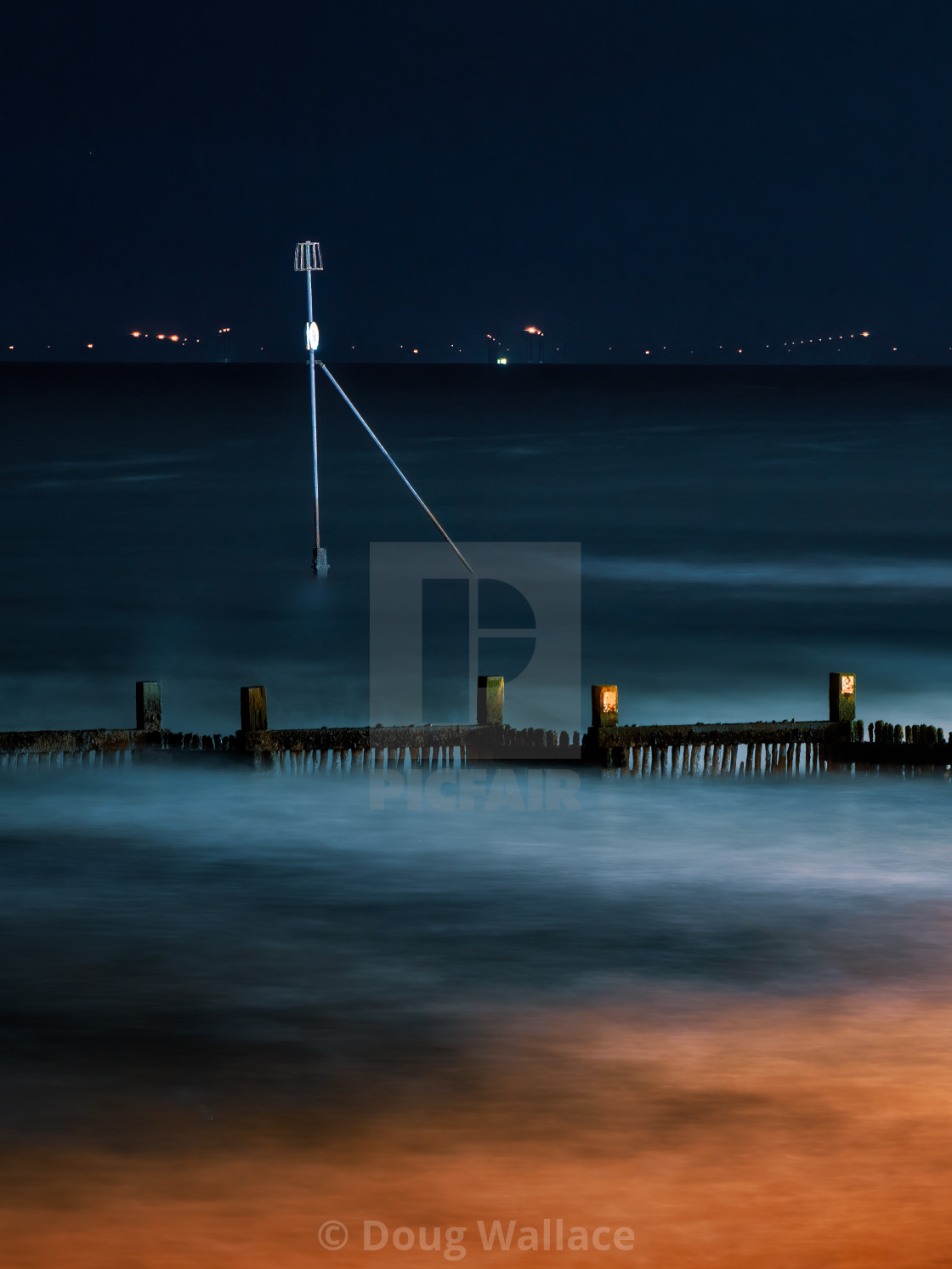 "Night time from Hunstanton Beach, UK." stock image