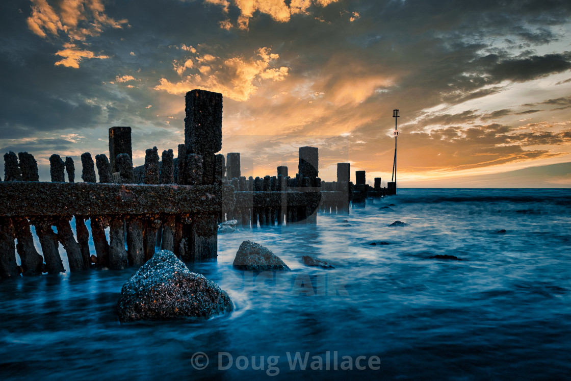 "Sunset from Hunstanton Beach, UK." stock image