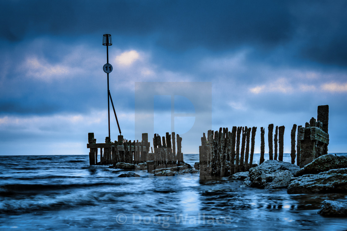 "Blue hour from Hunstanton Beach, UK." stock image