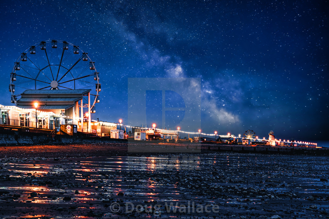 "Milky Way from Hunstanton Beach, UK." stock image