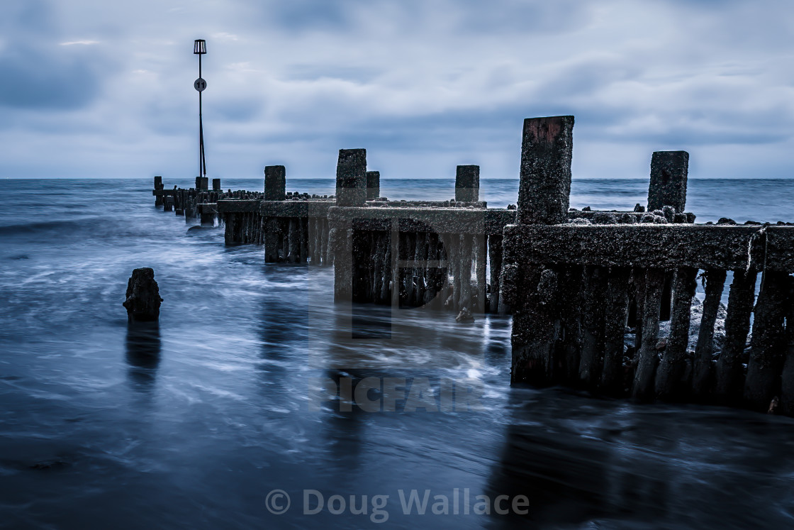 "Groynes from Hunstanton Beach, UK." stock image