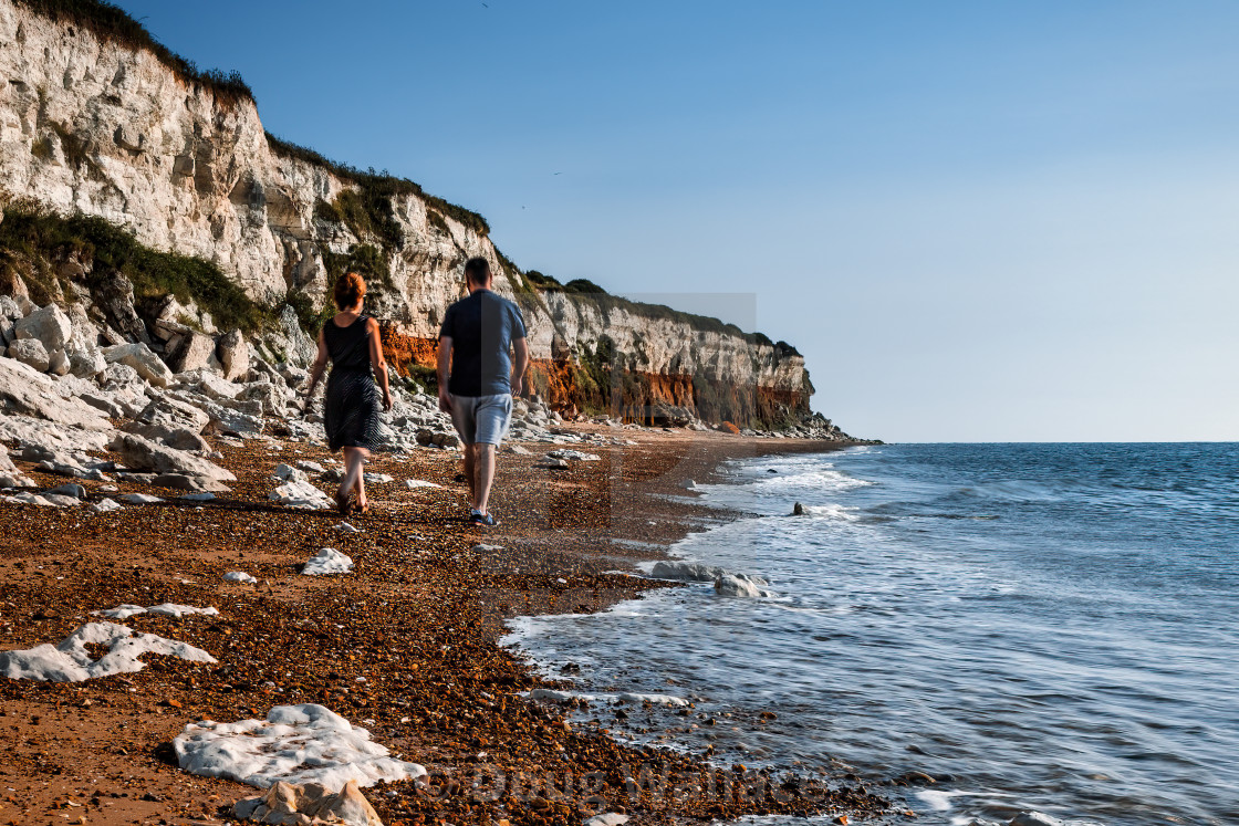 "A walk along Hunstanton Shoreline, UK." stock image