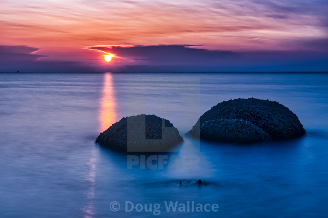 "Blue Hour from Hunstanton Beach, UK." stock image