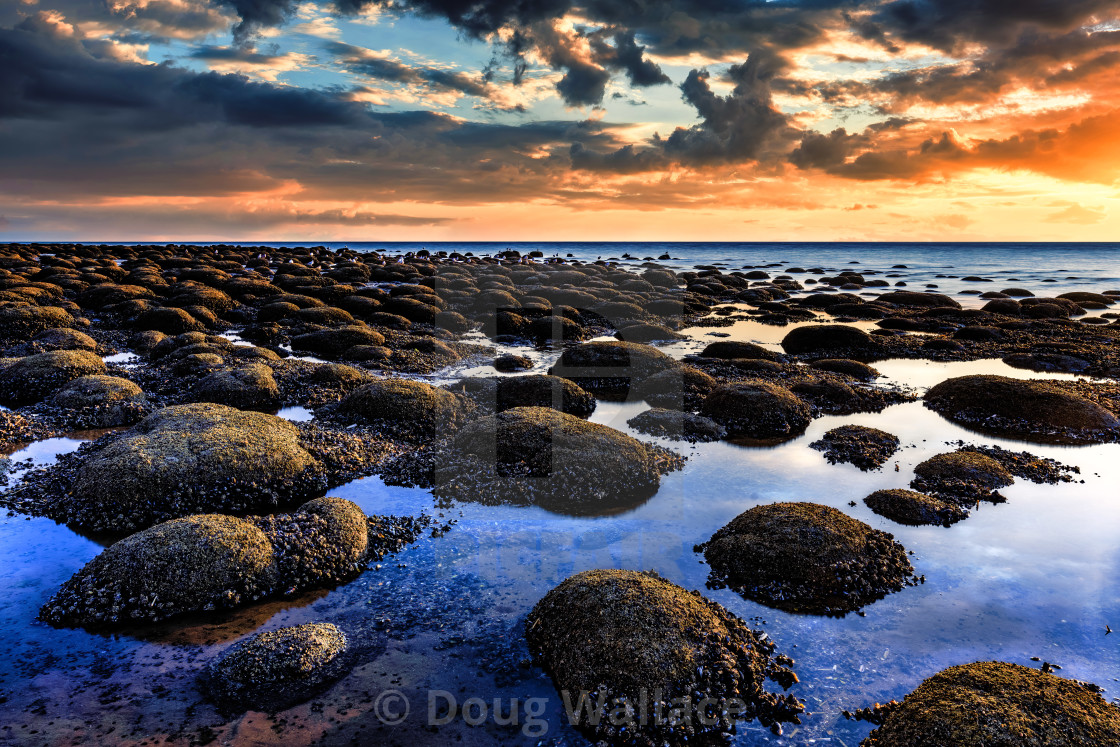 "Golden hour from Hunstanton beach, UK." stock image