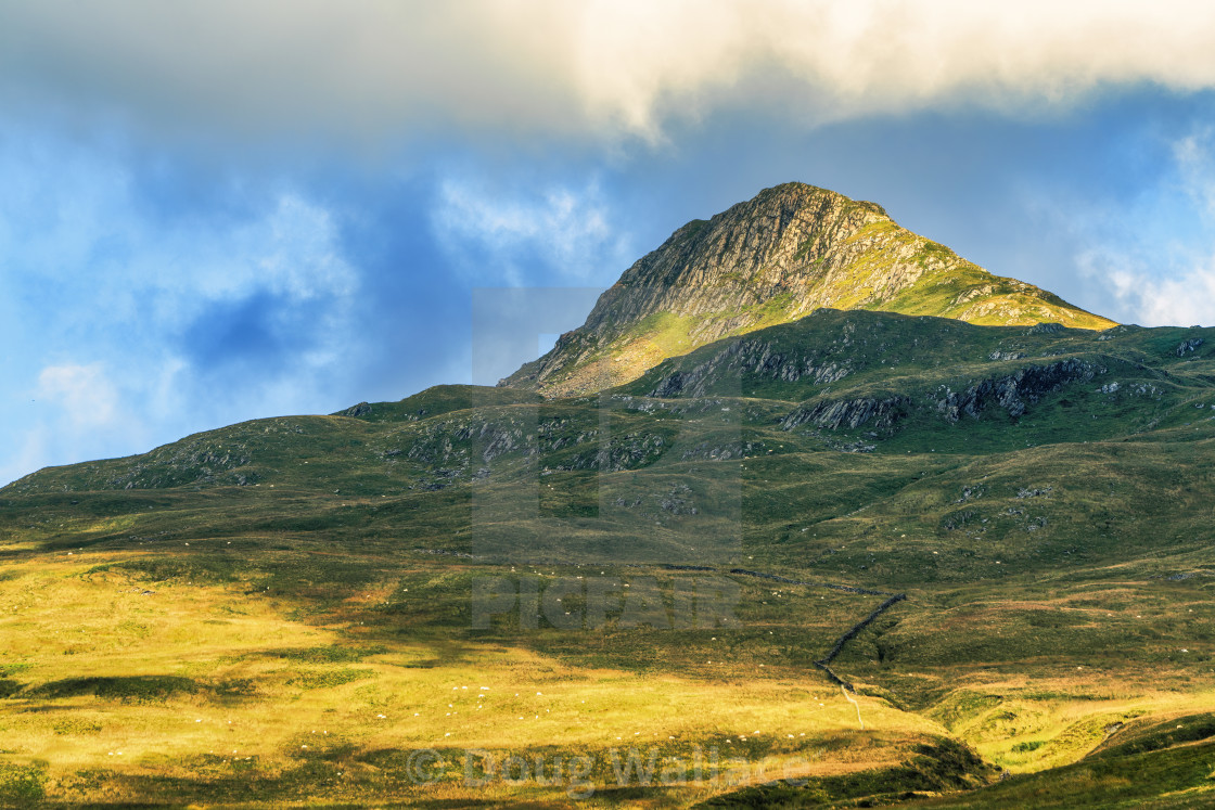 "Yr Aran mountain peak, Snowdonia national park, north-west Wales, UK." stock image