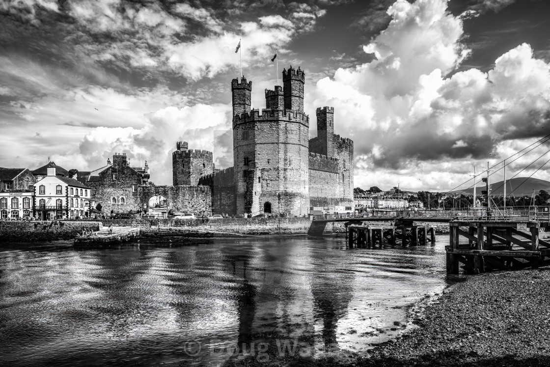 "Caernarfon Castle, Caernarfon, Gwynedd, north-west Wales, UK." stock image