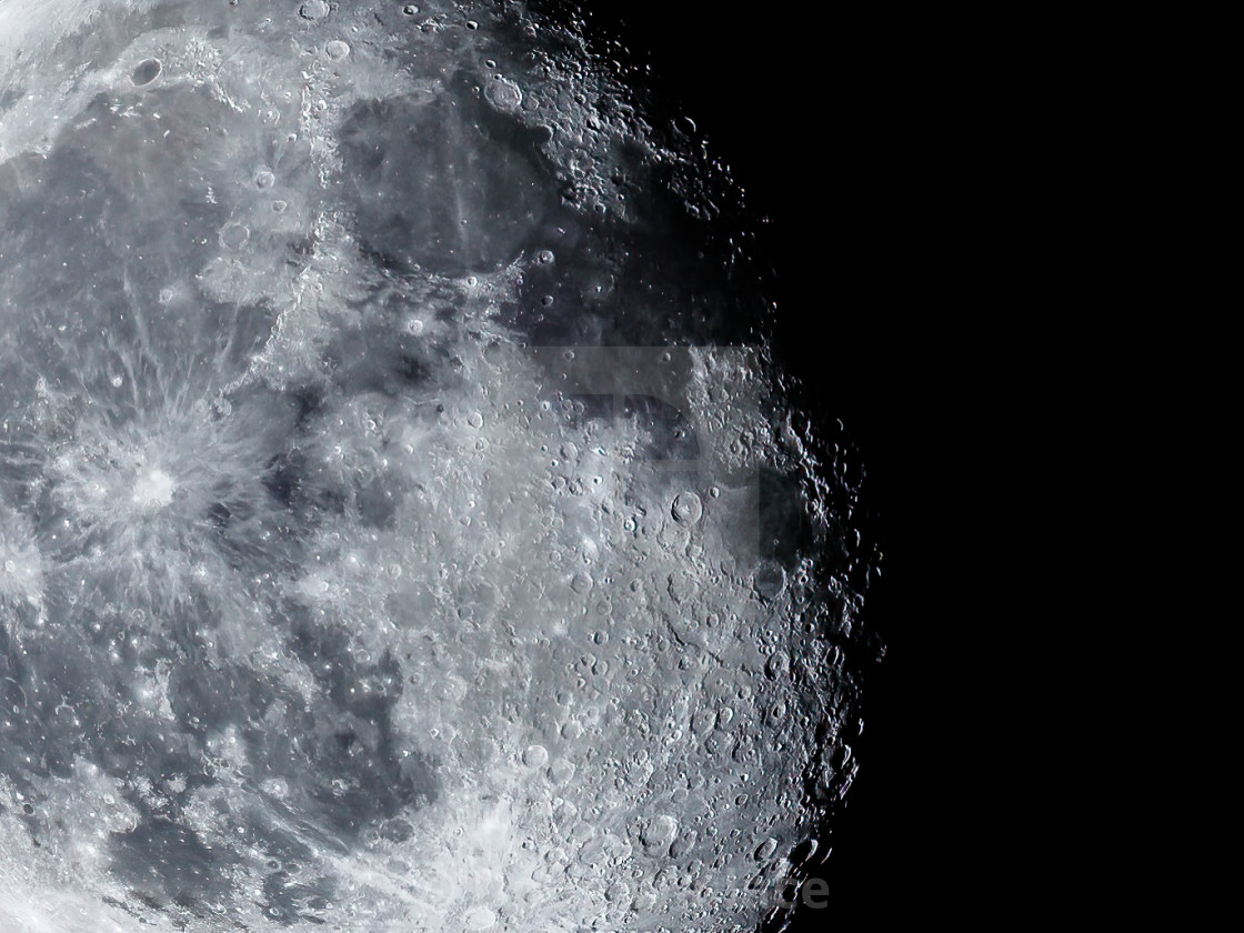 "Waning Gibbous Moon, 84% visible." stock image