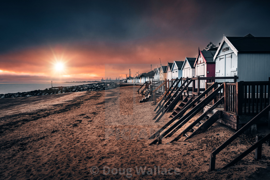 "Sunset from Felixstowe Beach, UK." stock image