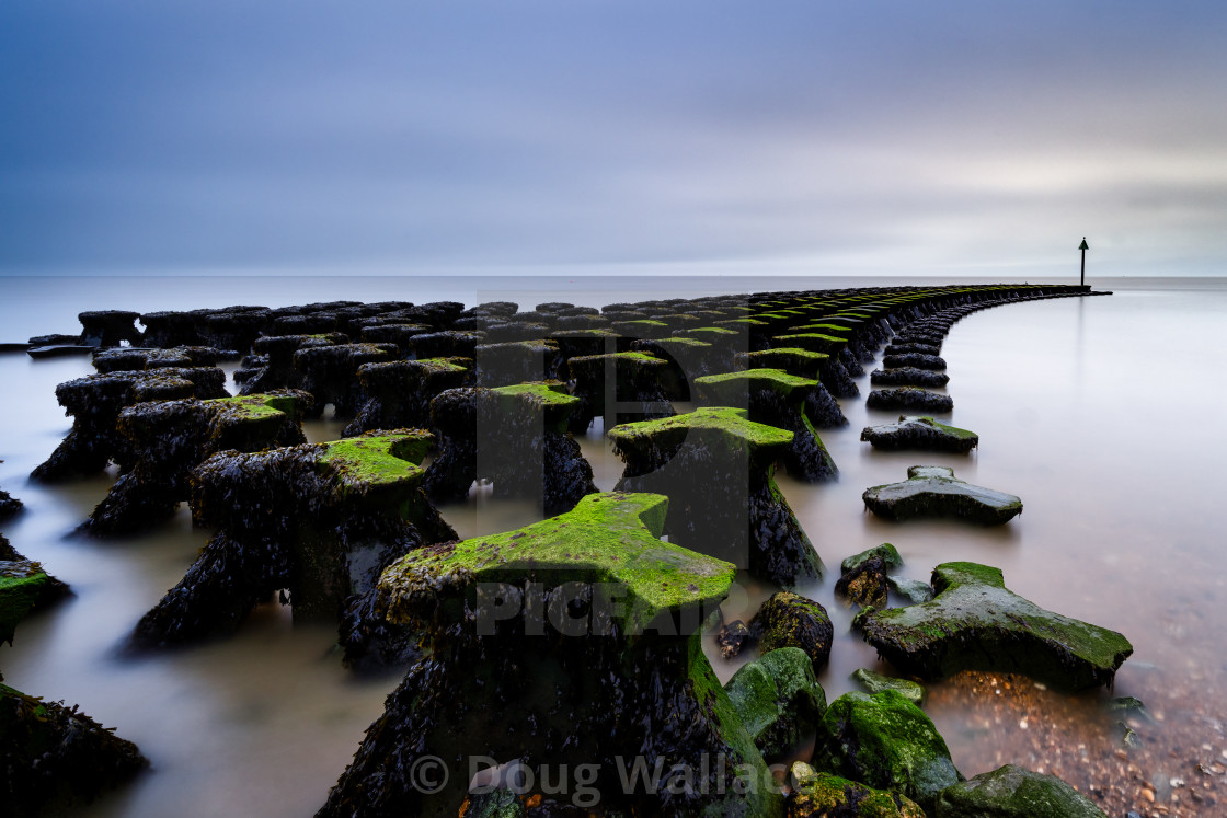 "Lowestoft Sea Defence, Lowestoft UK." stock image