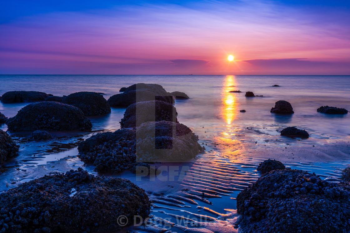 "Blue Hour from Hunstanton Beach, UK." stock image