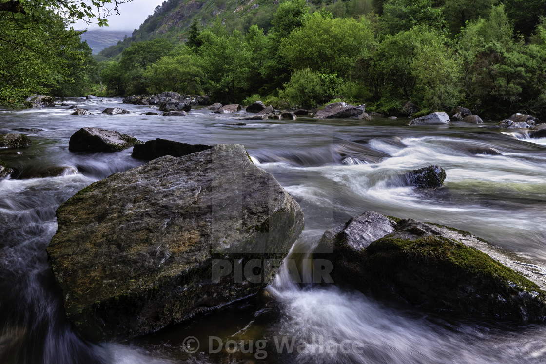 "Long Exposure from The River Afan, Wales UK." stock image