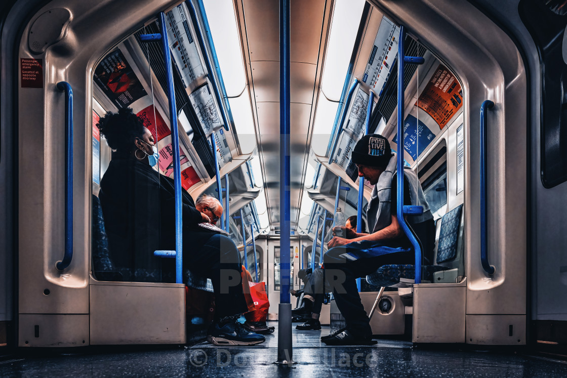 "On the Tube, London Underground, UK." stock image