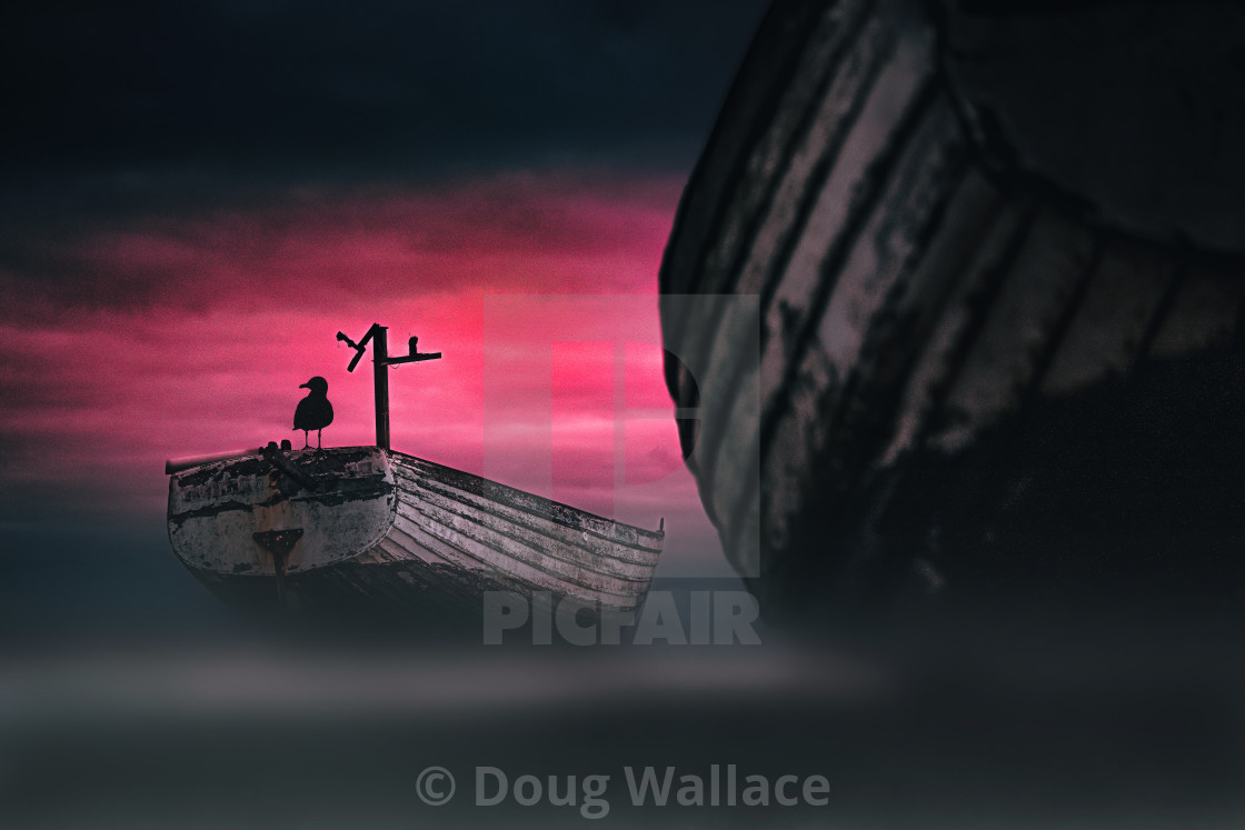 "Dawn from Aldeburgh beach, Suffolk UK." stock image