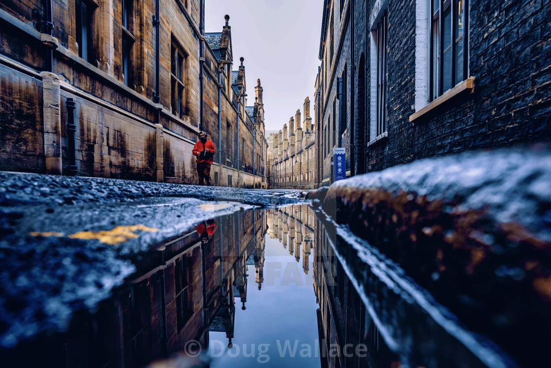 "Trinity Lane Reflections, Cambridge UK." stock image