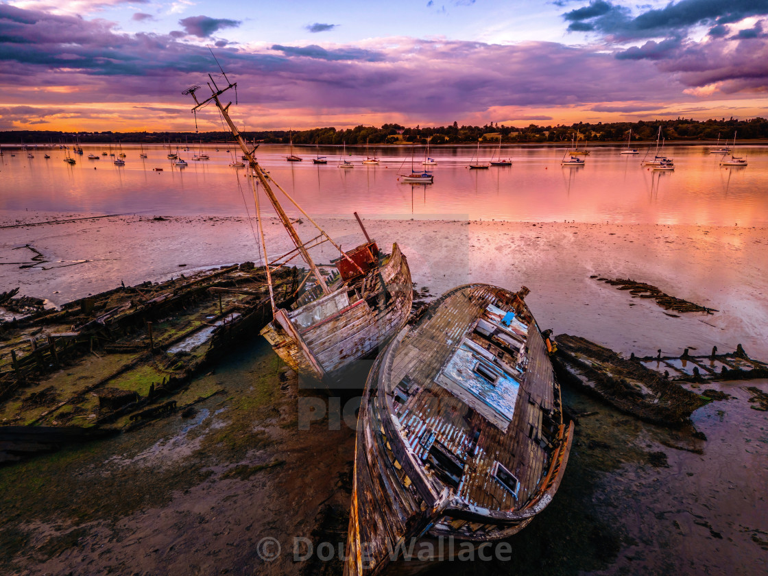 "Sunset from Pin Mill, Suffolk UK." stock image