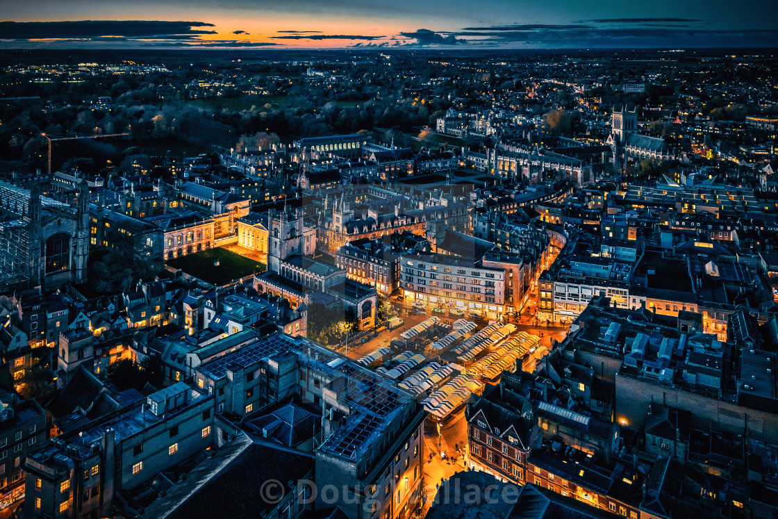 "City lights in Blue hour, Cambridge UK." stock image