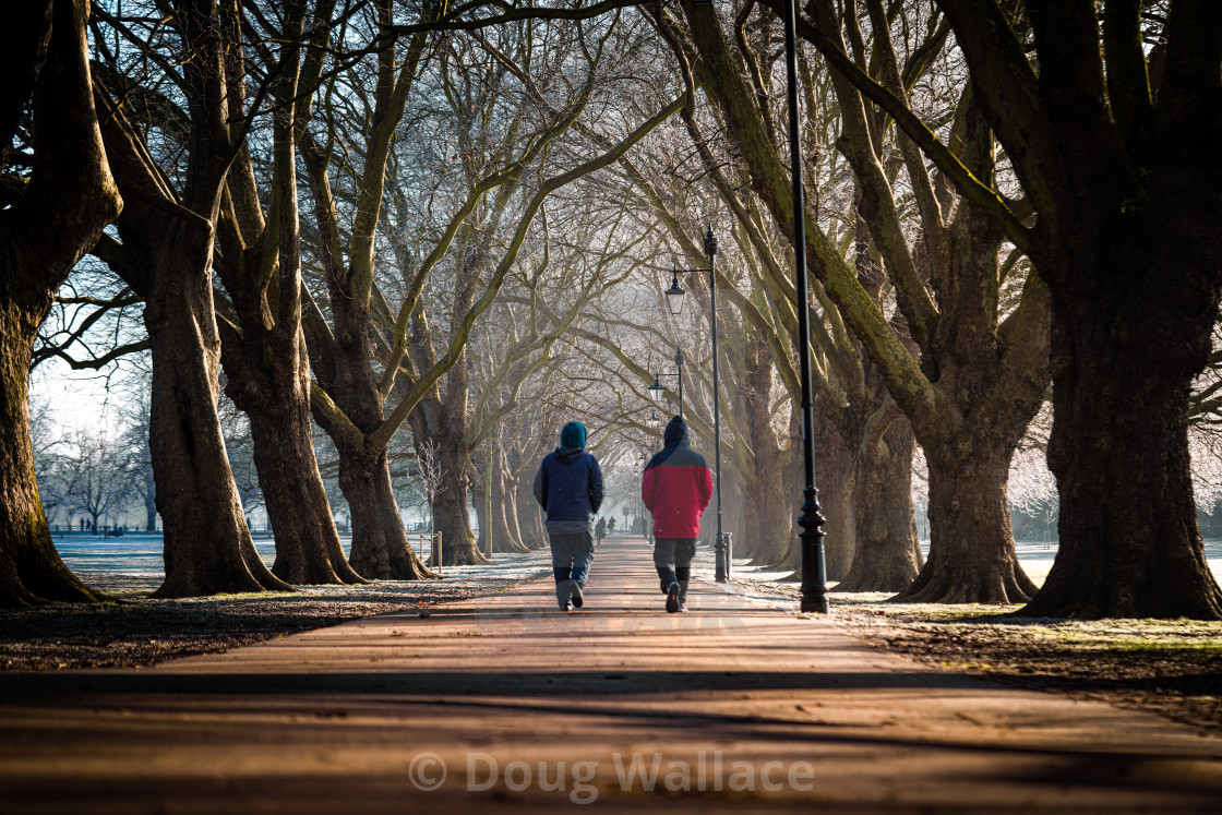 "Cold morning walk from Jesus Green, Cambridge UK." stock image