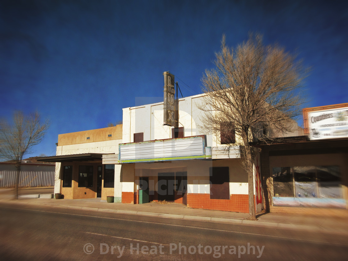 "Lux Theater in Grants, New Mexico." stock image