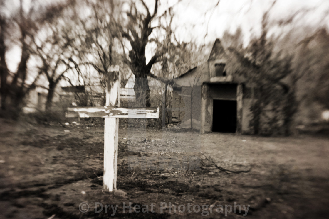 "Abandoned church in San Acacia, New Mexico" stock image