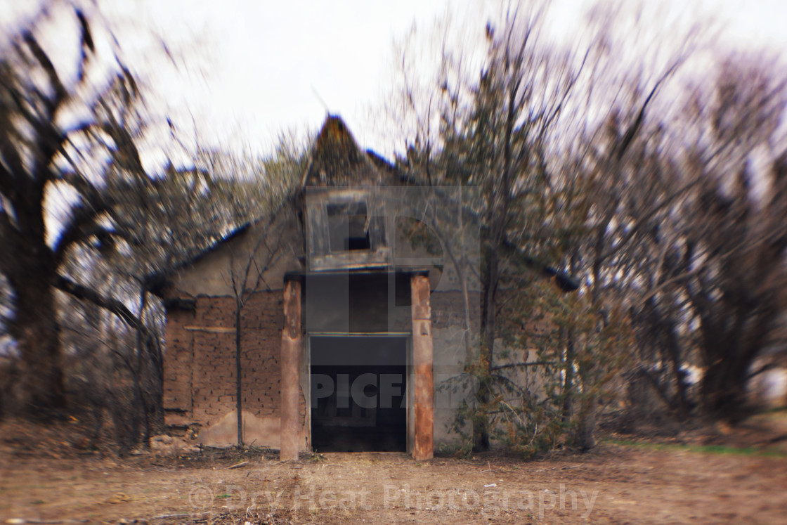 "Abandoned church in San Acacia, New Mexico" stock image