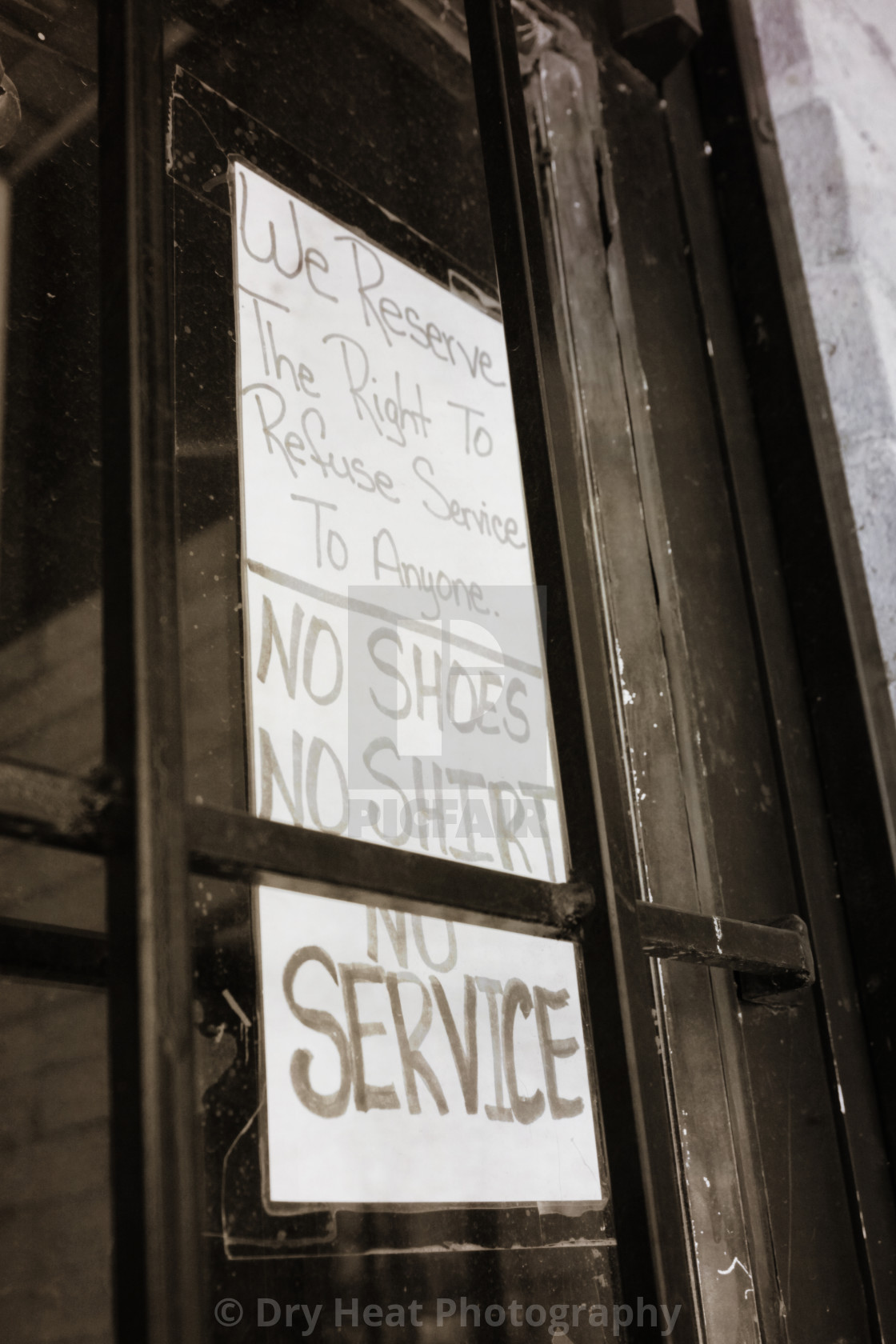 "No Shoes No Shirt No Service" stock image