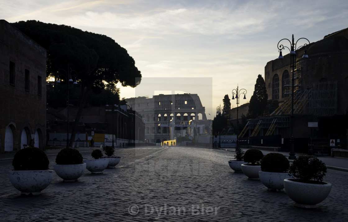 "The Colosseum from Via dei Fori Imperiali" stock image