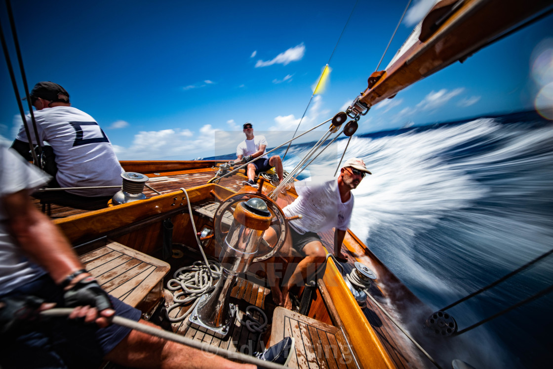 "From the deck of The Blue Peter" stock image